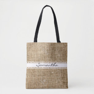 Sac fourre-tout de conception du ruban Burlap et L