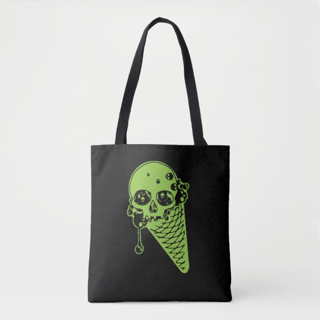 Sac fourre-tout de cône de crème glacée poison ver (Devant)