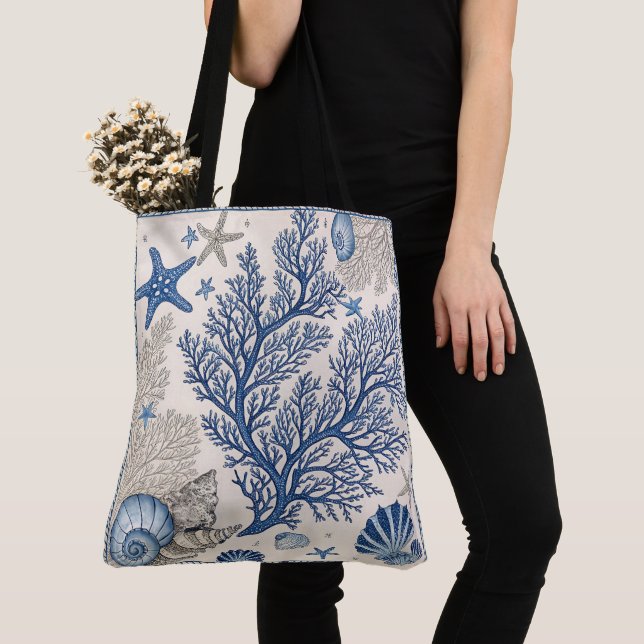 Sac fourre-tout de corail bleu - Océan côtier avec (De près)