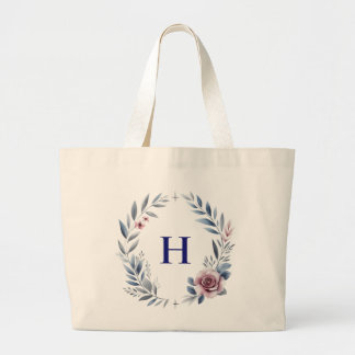 Sac fourre-tout de couronne de fleurs de monogramm