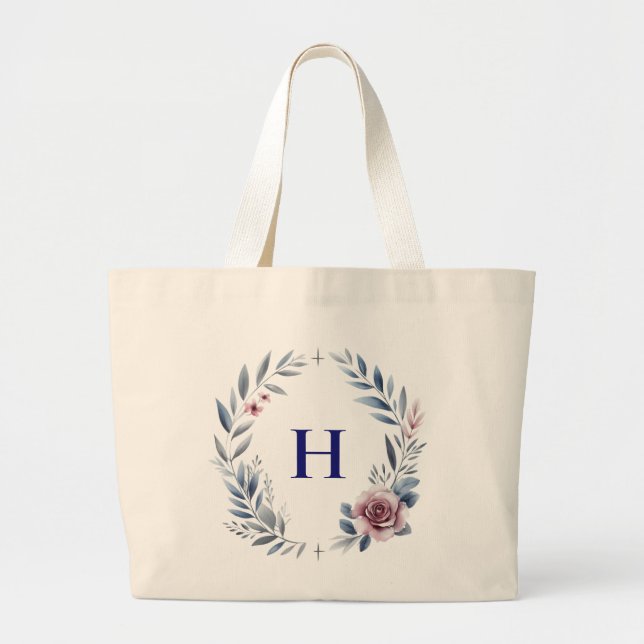Sac fourre-tout de couronne de fleurs de monogramm (Devant)
