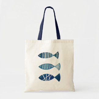 Sac fourre-tout de crème avec poissons bleus