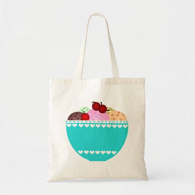 Sac fourre-tout de crème glacée et cerises (Devant)