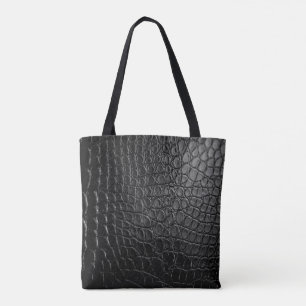 Sac fourre-tout de crocodile noir