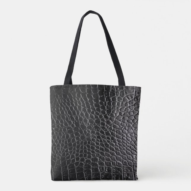 Sac fourre-tout de crocodile noir (Dos)