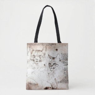 Sac fourre-tout de croquis de chat Leonardo da Vin