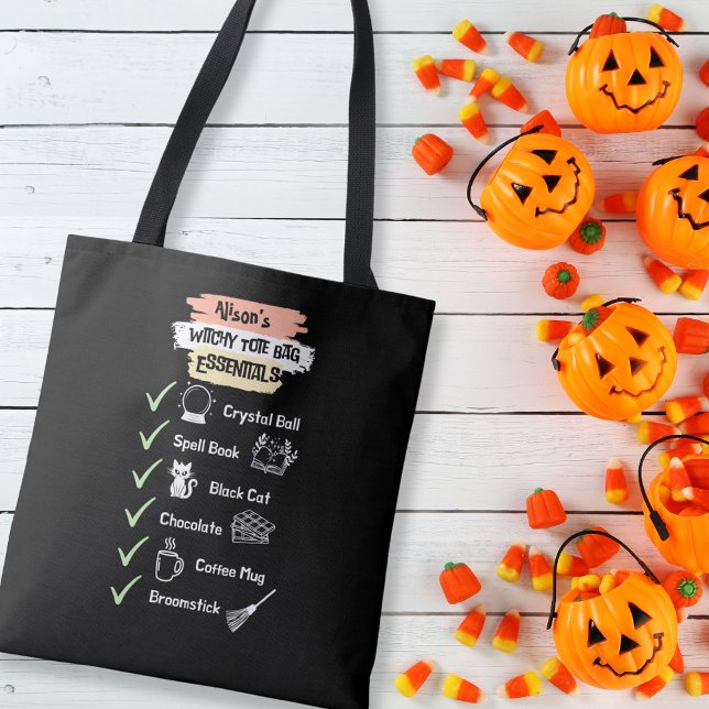 Sac fourre-tout de cuisine | Machine magique (Witchy Tote Bag Essentials Quote Halloween Tote Bag)