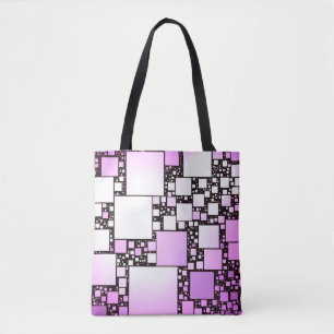 Sac fourre-tout de danse Carré rose et blanc
