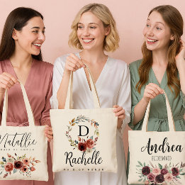 Sac fourre-tout de demoiselle d'honneur floral ave