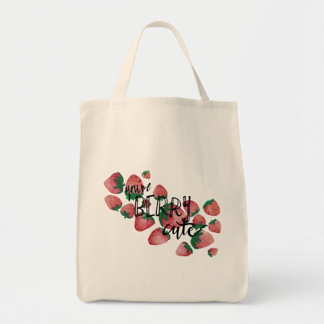 Sac fourre-tout de design aquarelle, Berry Cute (Devant)