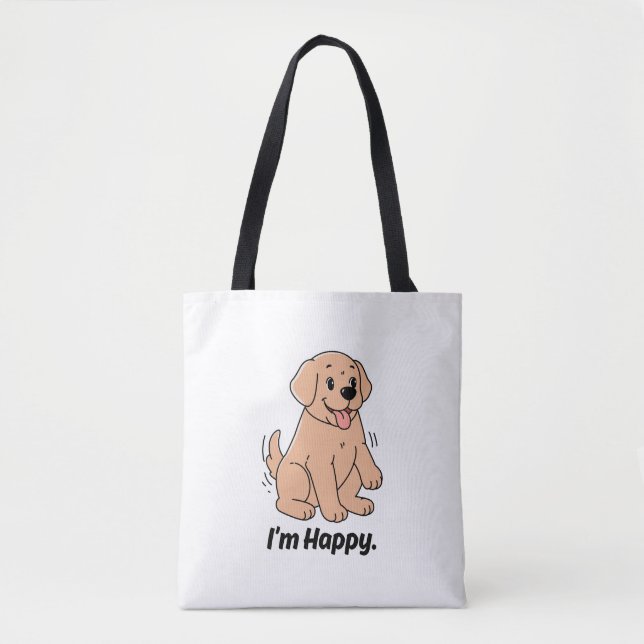 Sac fourre-tout de dessin animé de chiot Retriever (Devant)