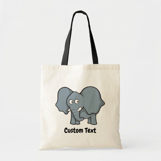 Sac fourre-tout de dessin animé d'éléphants gris (Devant)