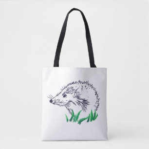 Sac fourre-tout de dessin de hérisson mignon