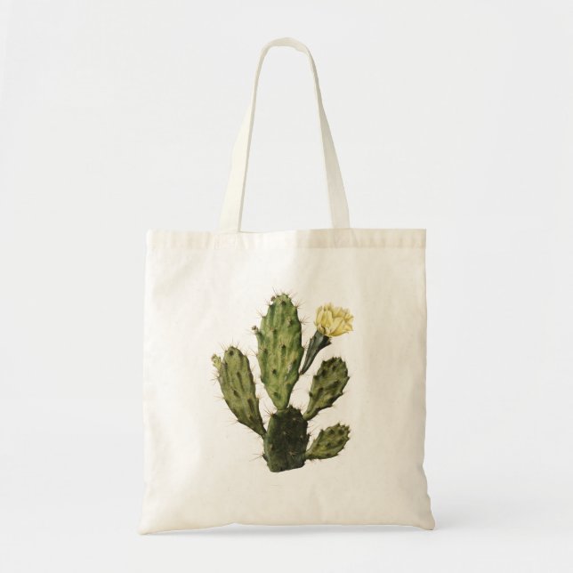 Sac fourre-tout de dessin Vintage Fleur Cactus (Devant)
