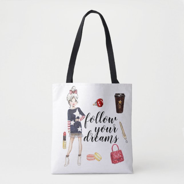 Sac fourre-tout de devis de mode pour filles (Devant)