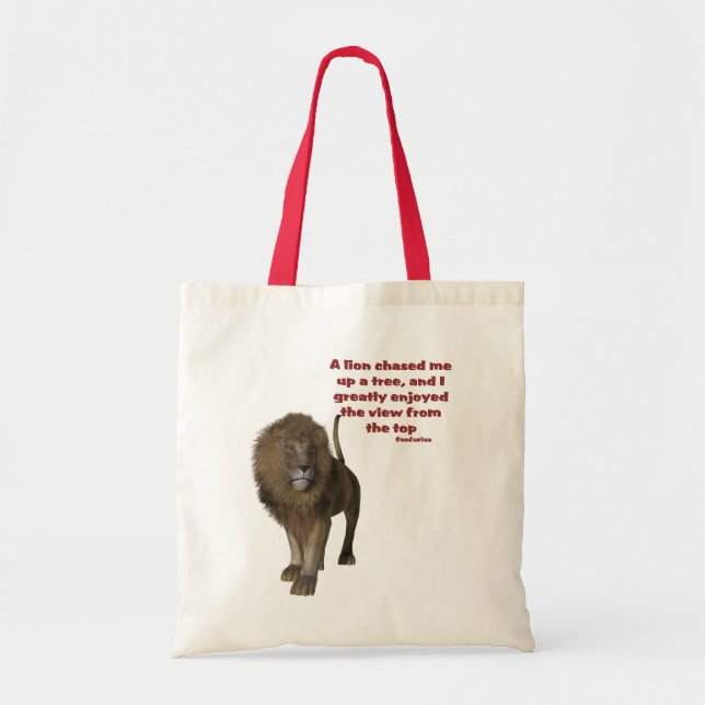 Sac fourre-tout de devis Inspirationnel Lion Confu (Devant)