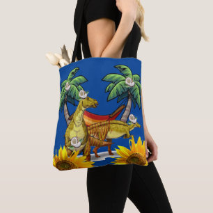 Sac fourre-tout de dinosaure de tournesol