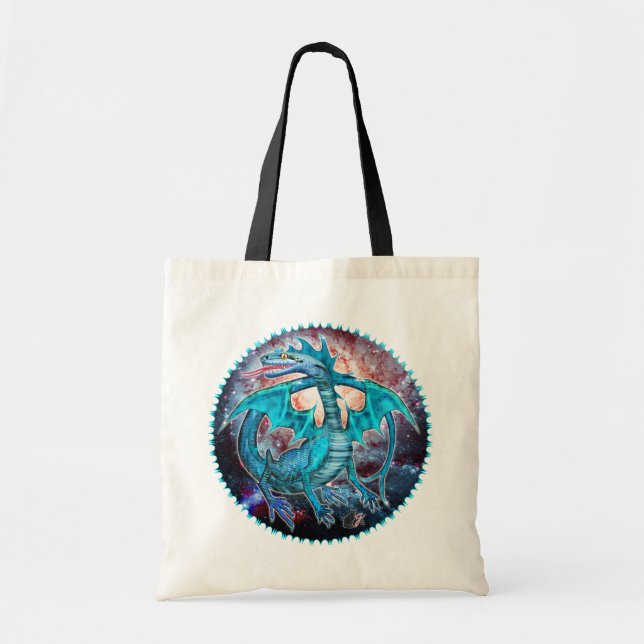 Sac fourre-tout de dragon cosmique Turquoise (Devant)