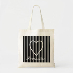 Sac fourre-tout de femme de chambre à coeur rayé p