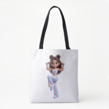 Sac fourre-tout de fille de gym de dessin animé mi