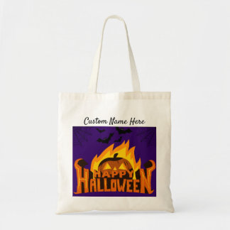 Sac fourre-tout de flamme d'Halloween - Personnali