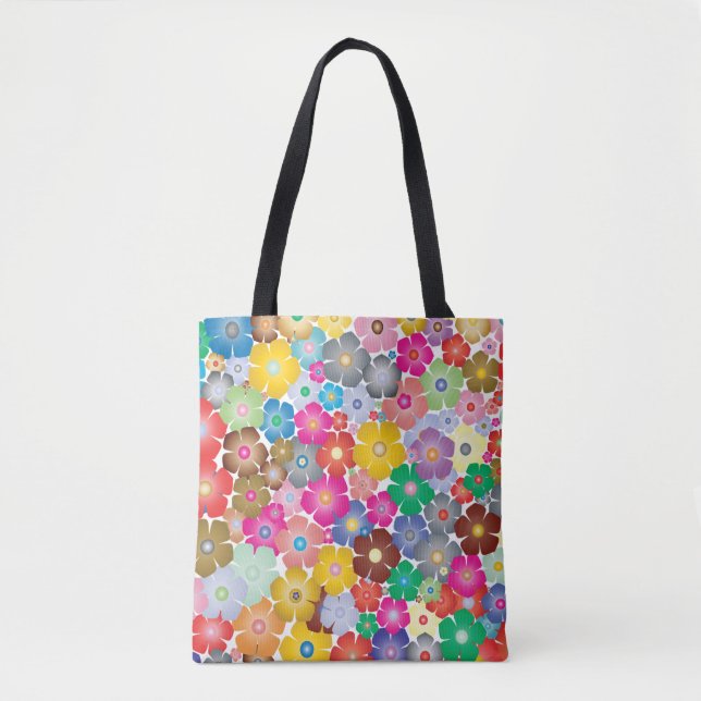 Sac fourre-tout de fleurs arc-en-ciel (Devant)