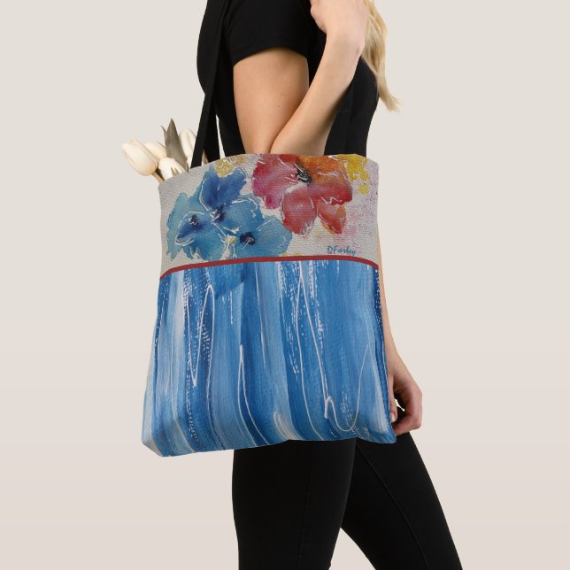Sac fourre-tout de fleurs d'aquarelle (De près)