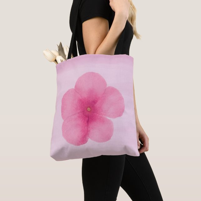 Sac fourre-tout de fleurs de couleur rose cerise (De près)
