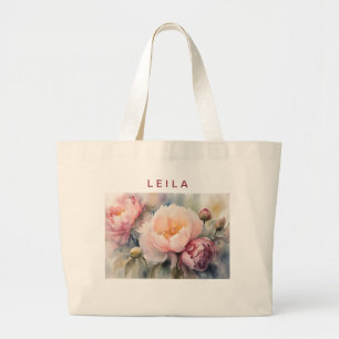 Sac fourre-tout de fleurs de mariage à l'aquarelle