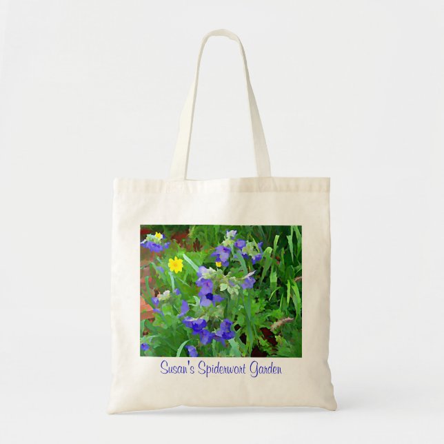Sac fourre-tout de fleurs de Tradescantie violette (Devant)