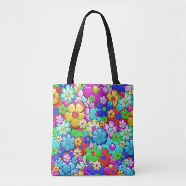 sac fourre-tout de fleurs hippie (Devant)