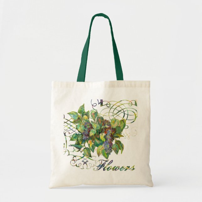 sac fourre-tout de fleurs lilas (Devant)