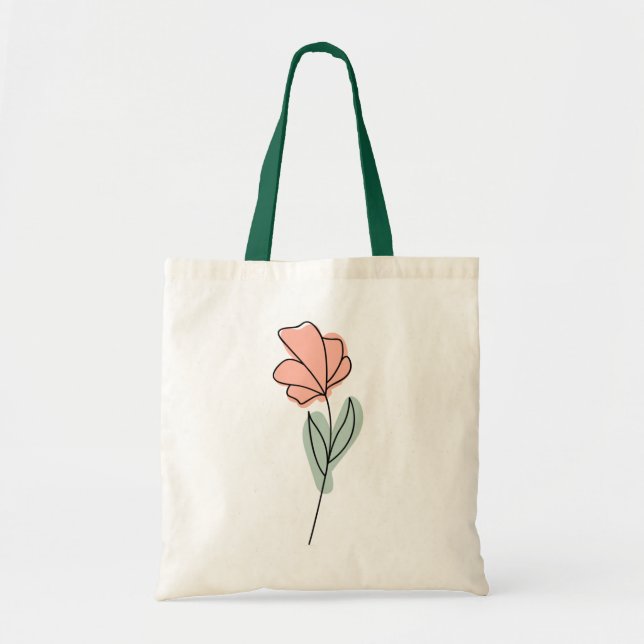 Sac fourre-tout de fleurs minimalistes Abstraites (Devant)