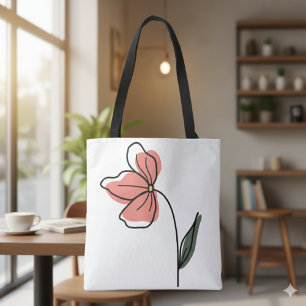 Sac fourre-tout de fleurs minimalistes Abstraites