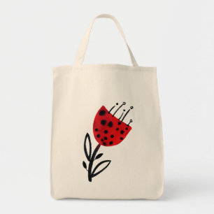 Sac fourre-tout de fleurs rouges en gras