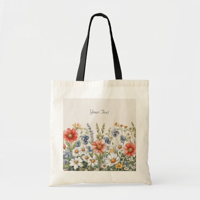 Sac fourre-tout de fleurs sauvages colorées (Devant)