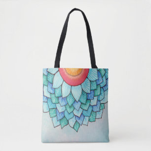 Sac fourre-tout de fleurs tropicales crayon