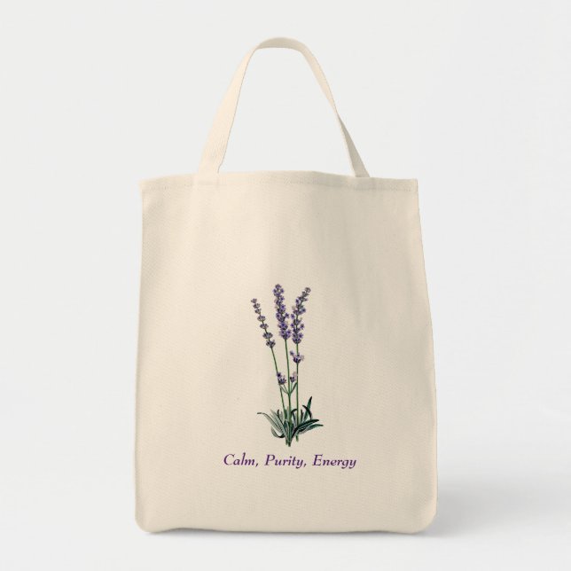 Sac fourre-tout de fleurs vintage Lavender (Devant)
