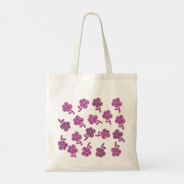 Sac fourre-tout de fleurs violettes (Dos)