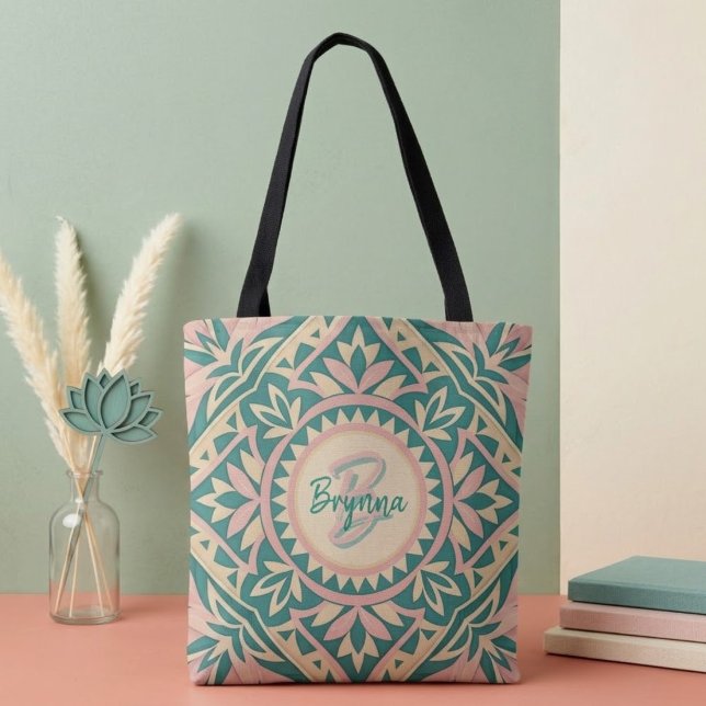 Sac fourre-tout de jardin printemps sarcelle et ro (Créateur téléchargé)