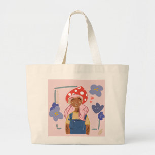 Sac fourre-tout de la fille aux champignons