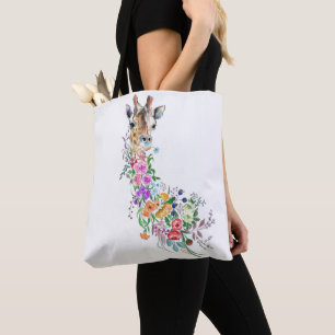 Sac fourre-tout de la Giraffe florale