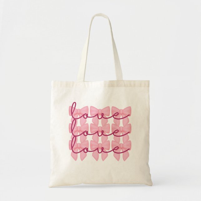 Sac fourre-tout de la Saint-Valentin Coquette Bow, (Devant)