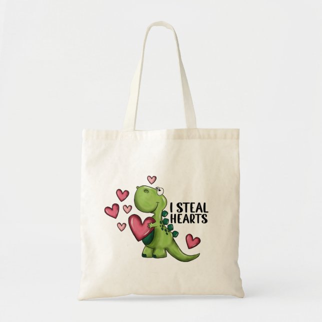 Sac fourre-tout de la Saint-Valentin dinosaure, sa (Devant)