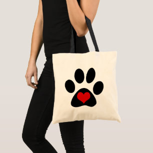 Sac fourre-tout de l'Amour Empreinte de patte