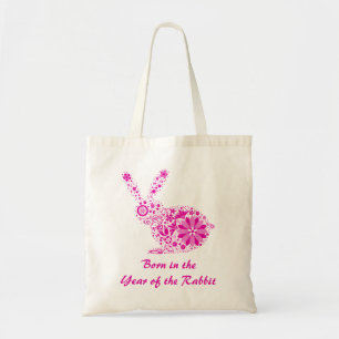 Sac fourre-tout de lapin à fleurs roses personnal