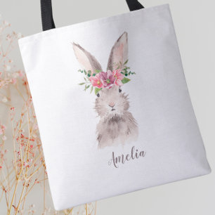 Sac fourre-tout de lapin mignon personnalisé