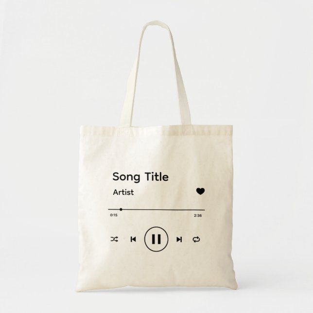 Sac fourre-tout de lecteur de musique avec chanson (Devant)