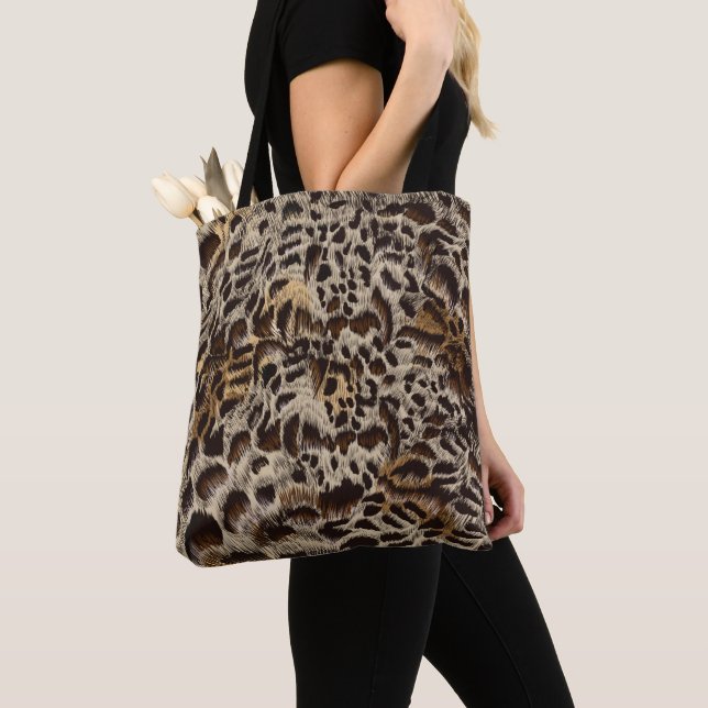 Sac fourre-tout de Leopard de fourrure (De près)