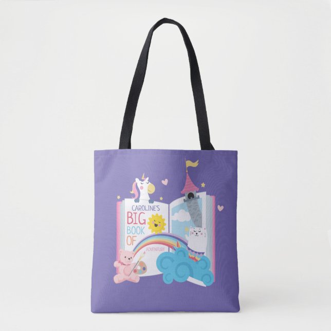 Sac fourre-tout de livres de la Whimsical Girl Lib (Devant)